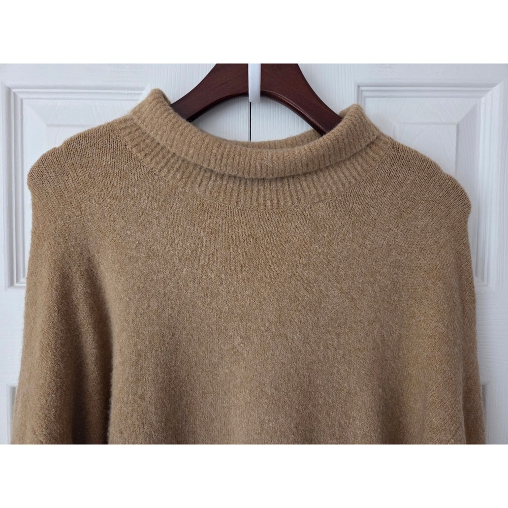 J. Crew Mockneck Sweater Extra-Soft Yarn Women L Heather Camel NWT $110 CU698 - Picture 2 of 7